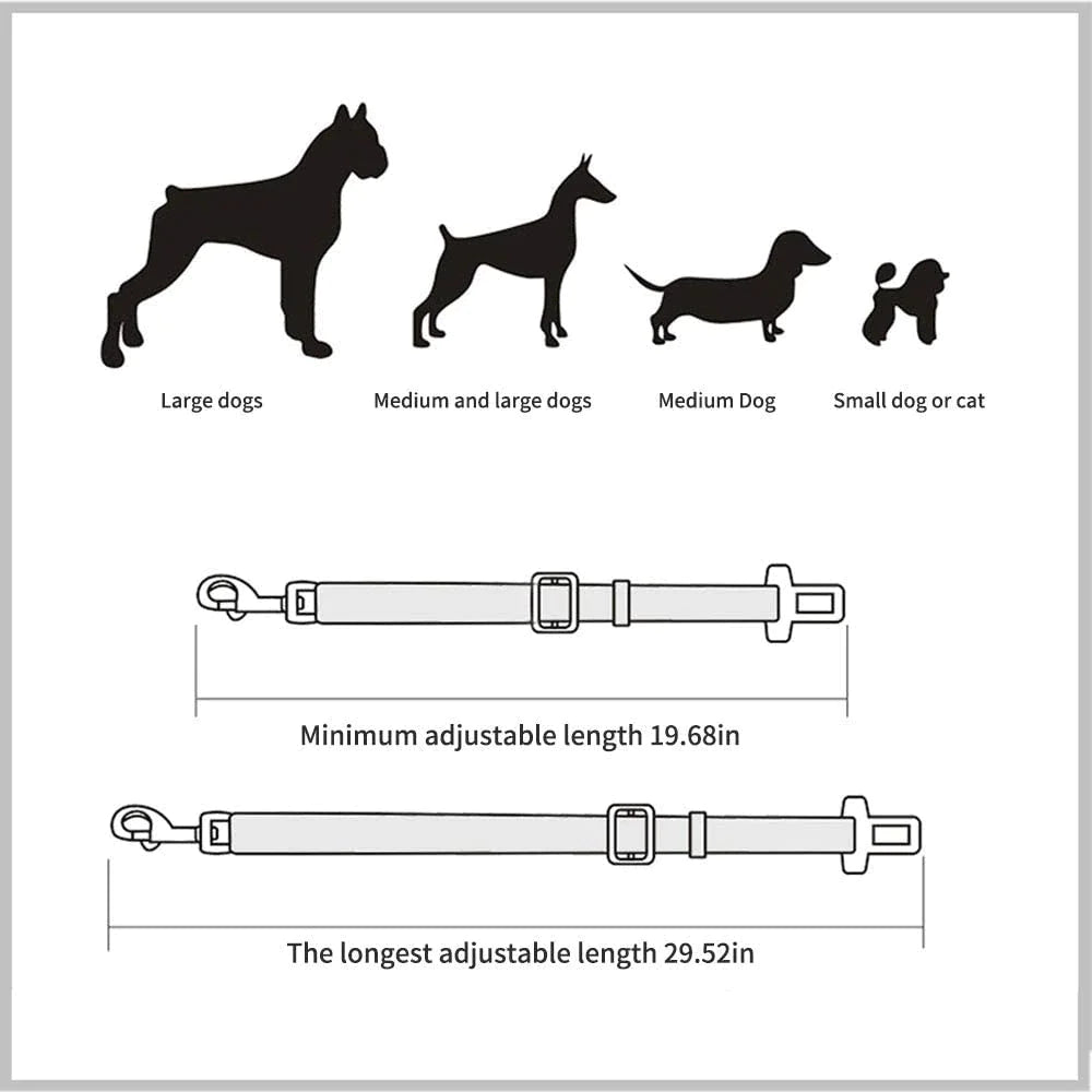Pet Seat Vehicle Dog Harness with Safety Clip