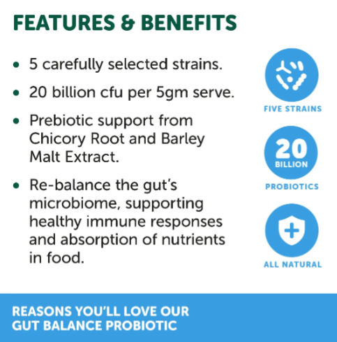 Natural Animal Solutions Gut Balance Probiotic – 80g