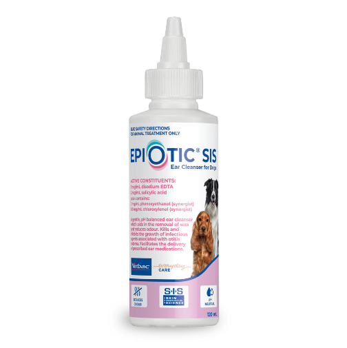 Virbac EpiOtic SIS Ear Cleanser for Dogs – 120ml