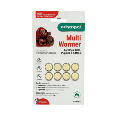 Aristopet Multi Wormer for Dogs, Cats, Puppies & Kittens – 8 Tablets
