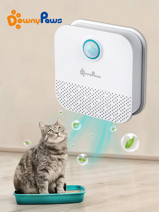 Transform Your Cat's Litter Box Experience with Downypaws 4000Mah Smart Odor Purifier - Keeping Your Home Fresh and Clean!