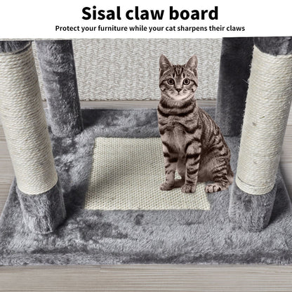 Pawz 130Cm Cat Tree Toy Scratching Post Scratcher Tower Condo Wooden House Grey